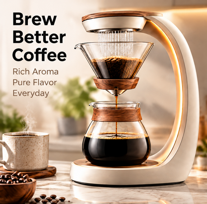 🌧️ THYORIOM® 360° RainBrew Pour-Over Coffee Maker – 600ml