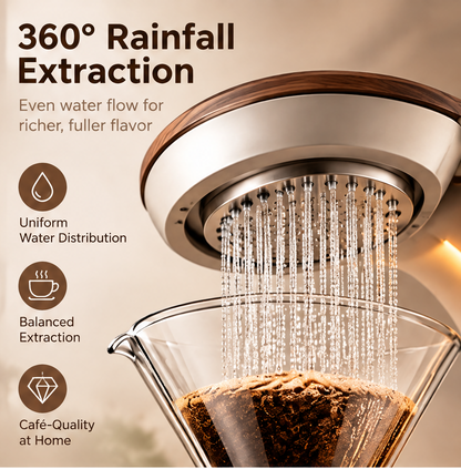 🌧️ THYORIOM® 360° RainBrew Pour-Over Coffee Maker – 600ml
