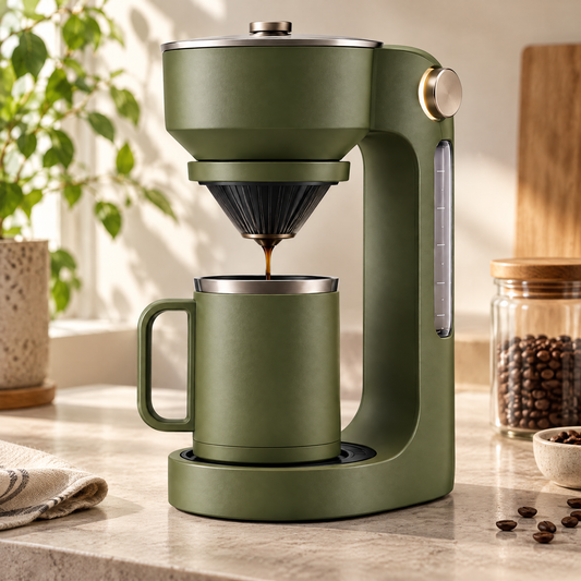 🌿 THYORIOM® Sage Green Drip Coffee Maker – 800ml