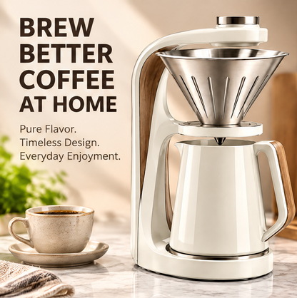 🔥 THYORIOM® Thermal Drip Coffee Maker – Stainless Steel Insulated Carafe