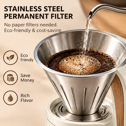 🔥 THYORIOM® Thermal Drip Coffee Maker – Stainless Steel Insulated Carafe