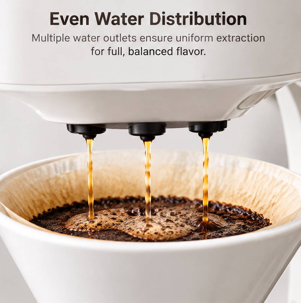 🏺 THYORIOM® Ceramic Pour-Over Coffee Maker with Wood Accents