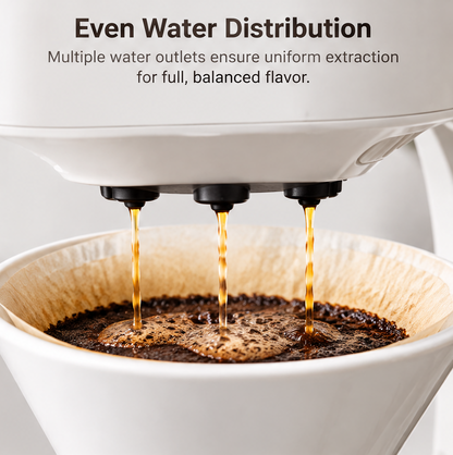 🏺 THYORIOM® Ceramic Pour-Over Coffee Maker with Wood Accents