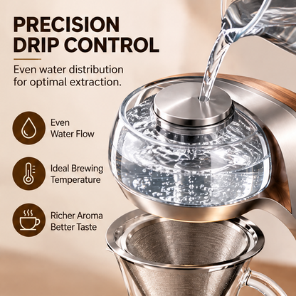 💧 THYORIOM® Precision Pour-Over Coffee Maker with Mesh Filter
