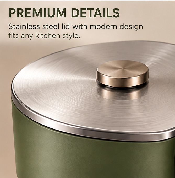 🌿 THYORIOM® Sage Green Drip Coffee Maker – 800ml