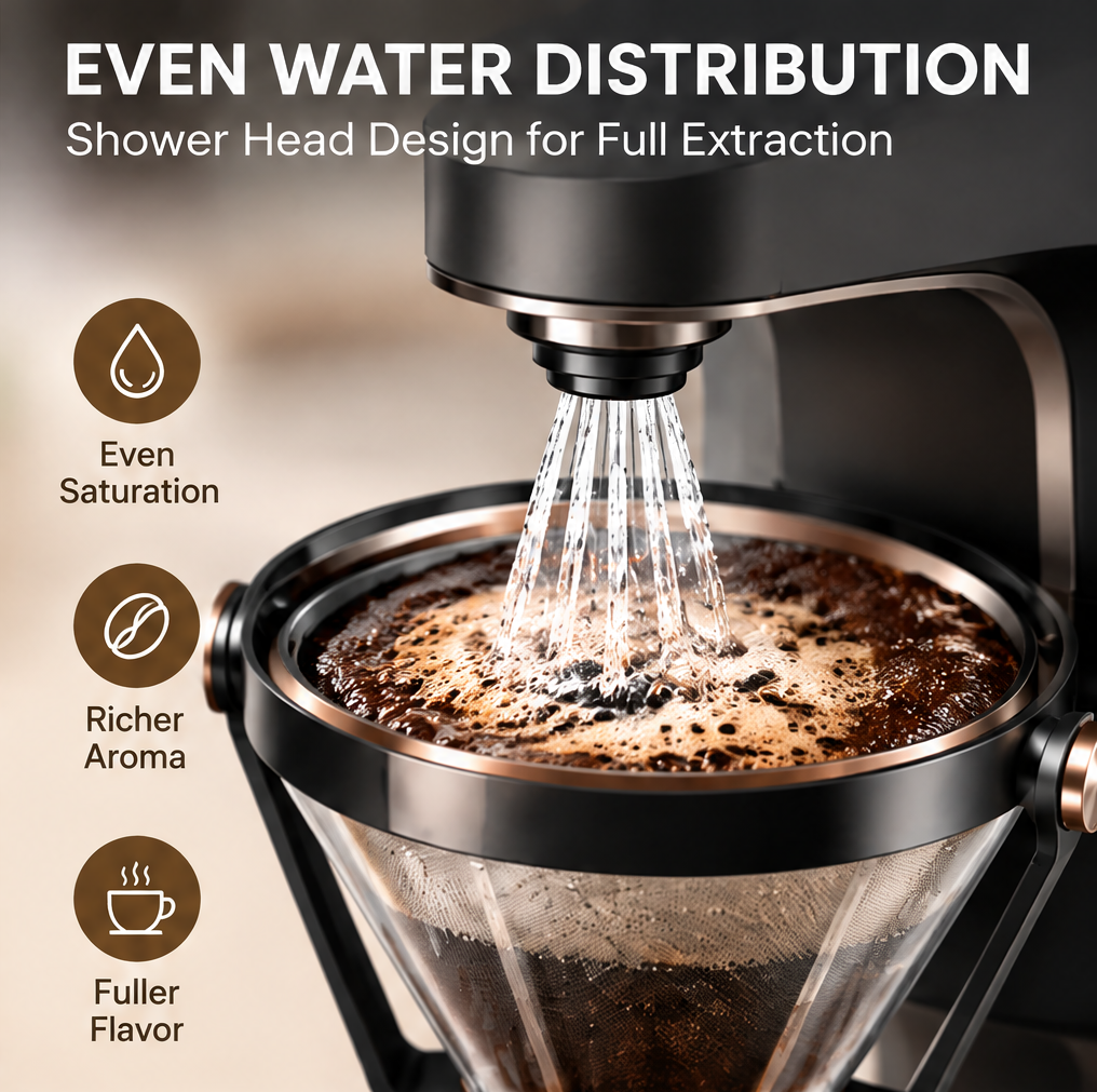 ⏳ THYORIOM® Electric Showerhead Drip Coffee Maker – 1.2L